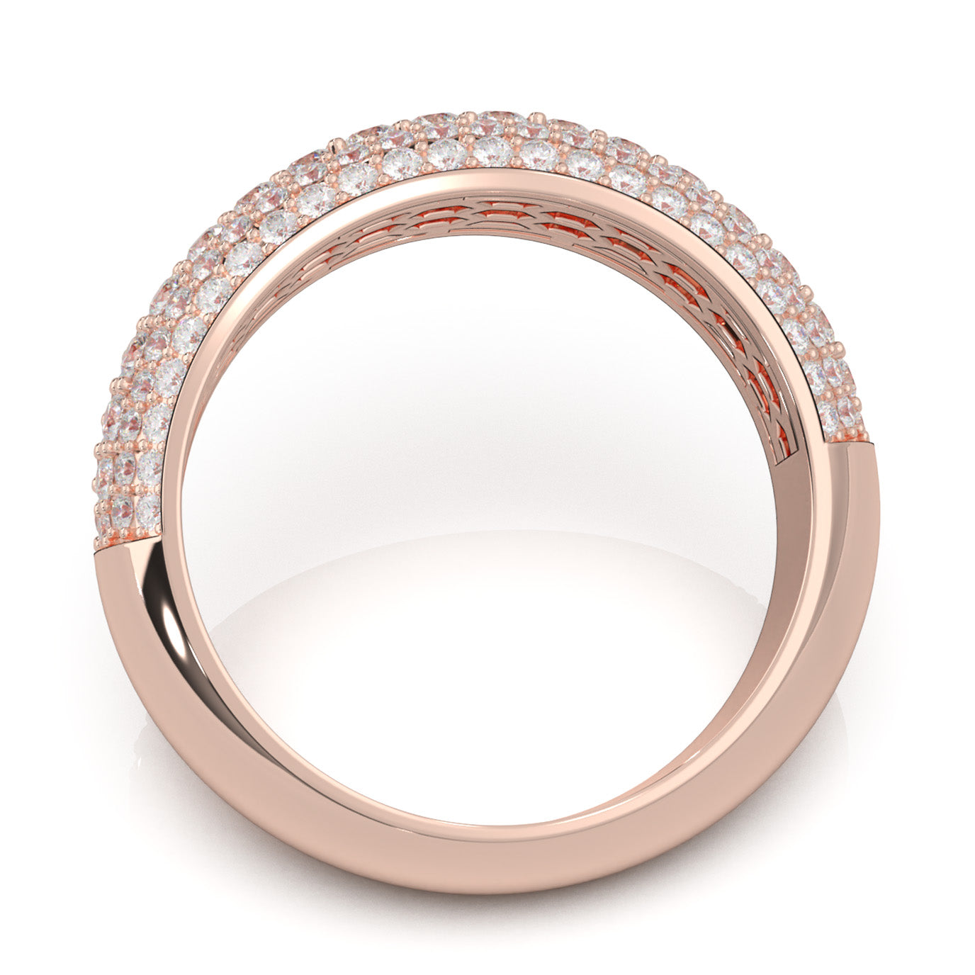 2.10 ct Natural Diamond Wedding Bands in 14k Rose Gold