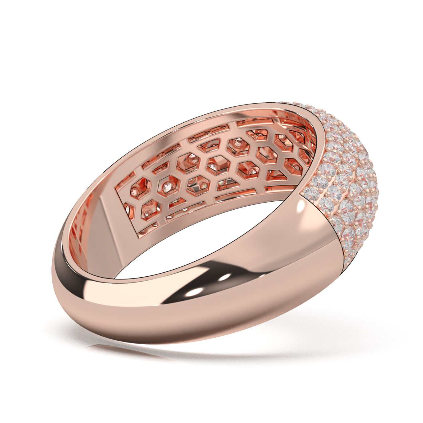 2.10 ct Lab Grown Diamond Wedding Bands in 14k Rose Gold