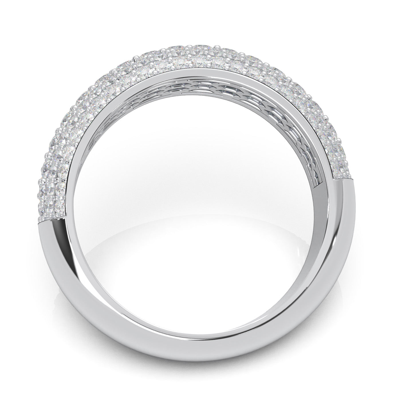 2.10 ct Natural Diamond Wedding Bands in 14k White Gold