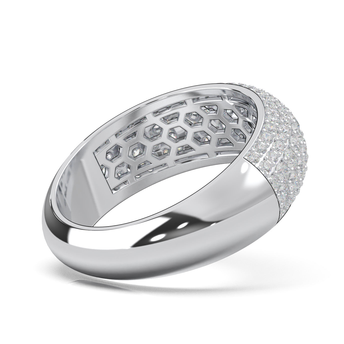 2.10 ct Natural Diamond Wedding Bands in 14k White Gold