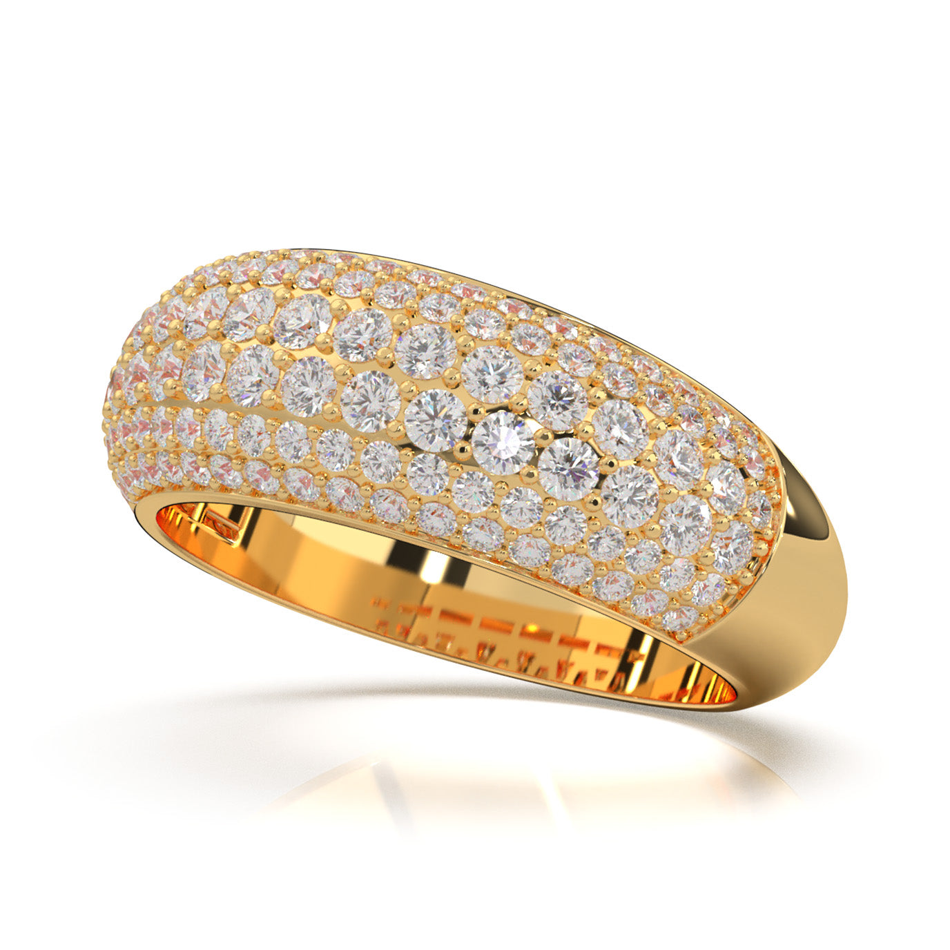 2.10 ct Natural Diamond Wedding Bands in 10k Yellow Gold