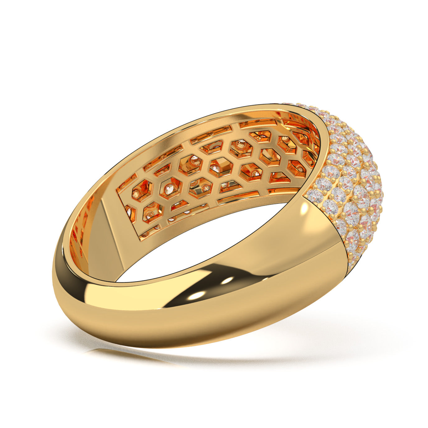 2.10 ct Moissanite Wedding Bands in 10k Yellow Gold