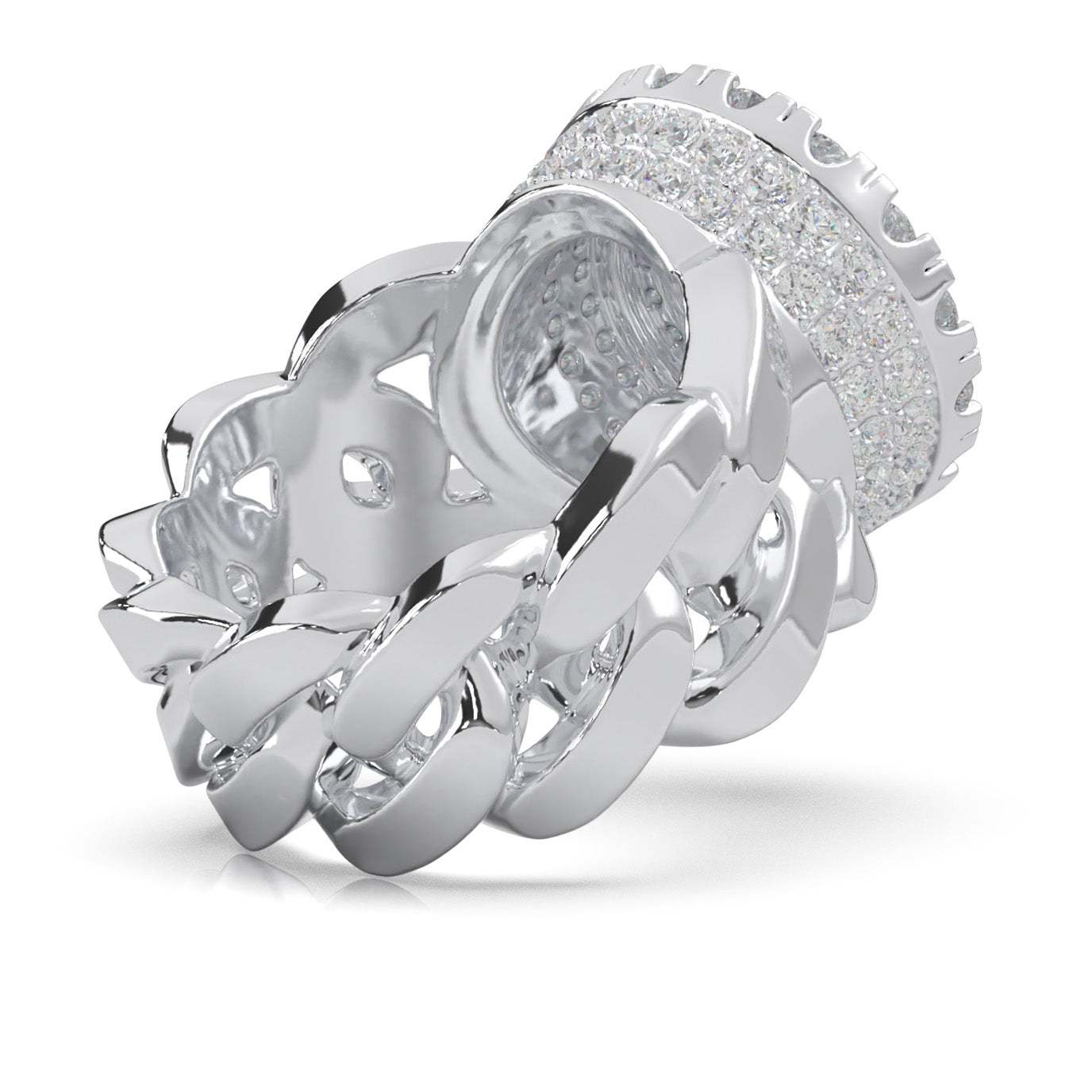 3.80 ct Natural Diamond Mens Rings in 10k White Gold