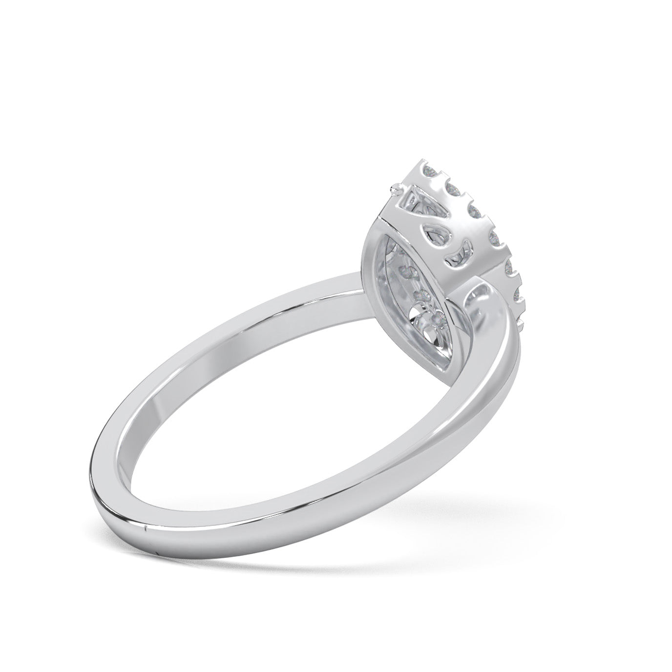 0.33 ct Moissanite Fancy Rings in 14k White Gold