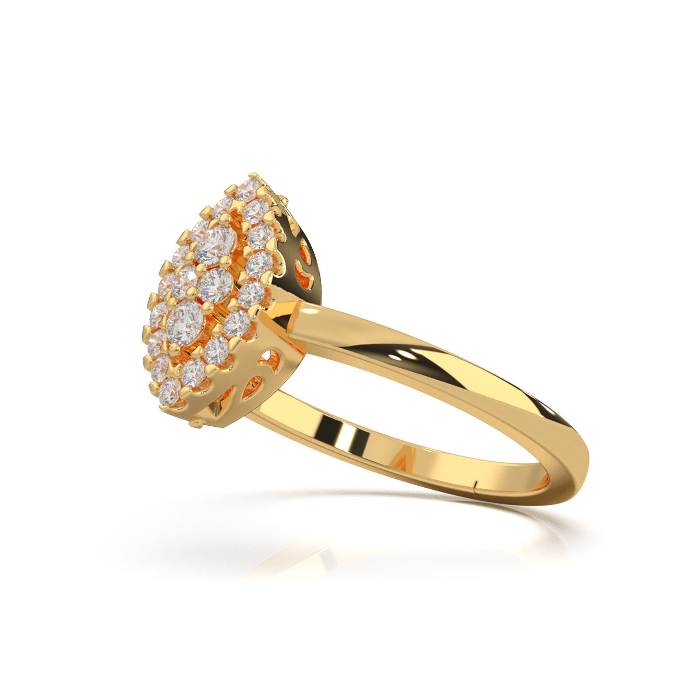 0.33 ct Moissanite Fancy Rings in 10k Yellow Gold