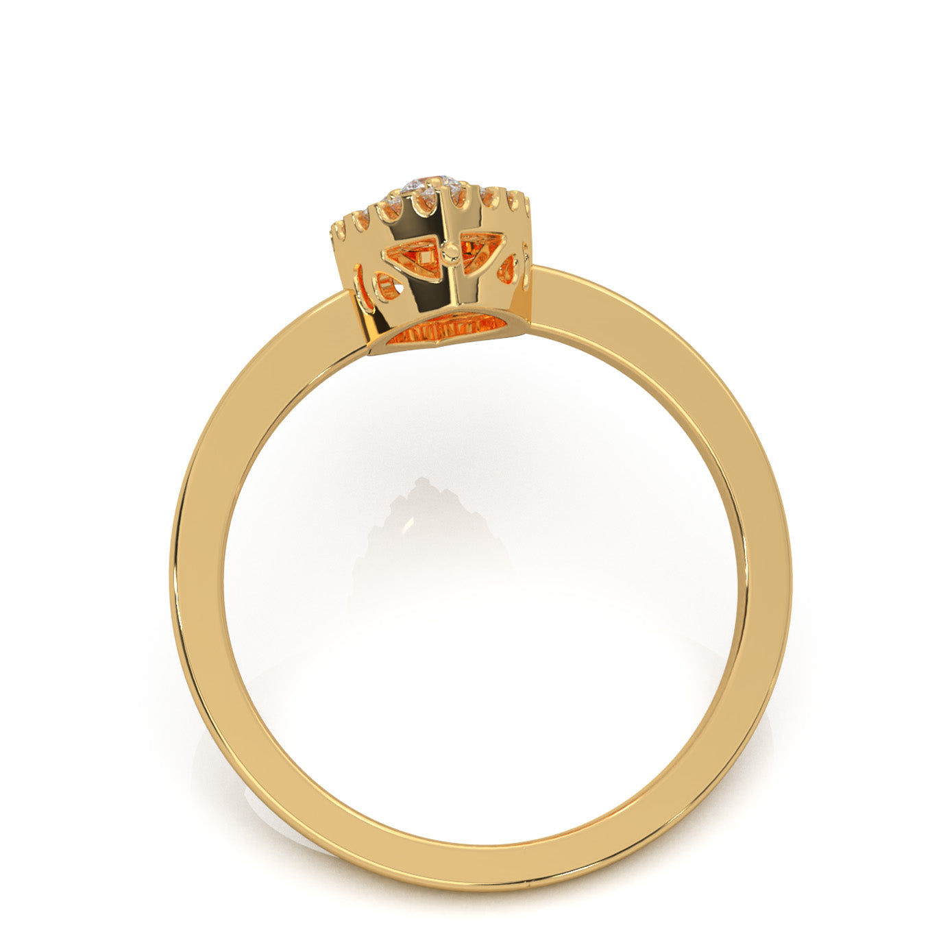 0.33 ct Moissanite Fancy Rings in 10k Yellow Gold