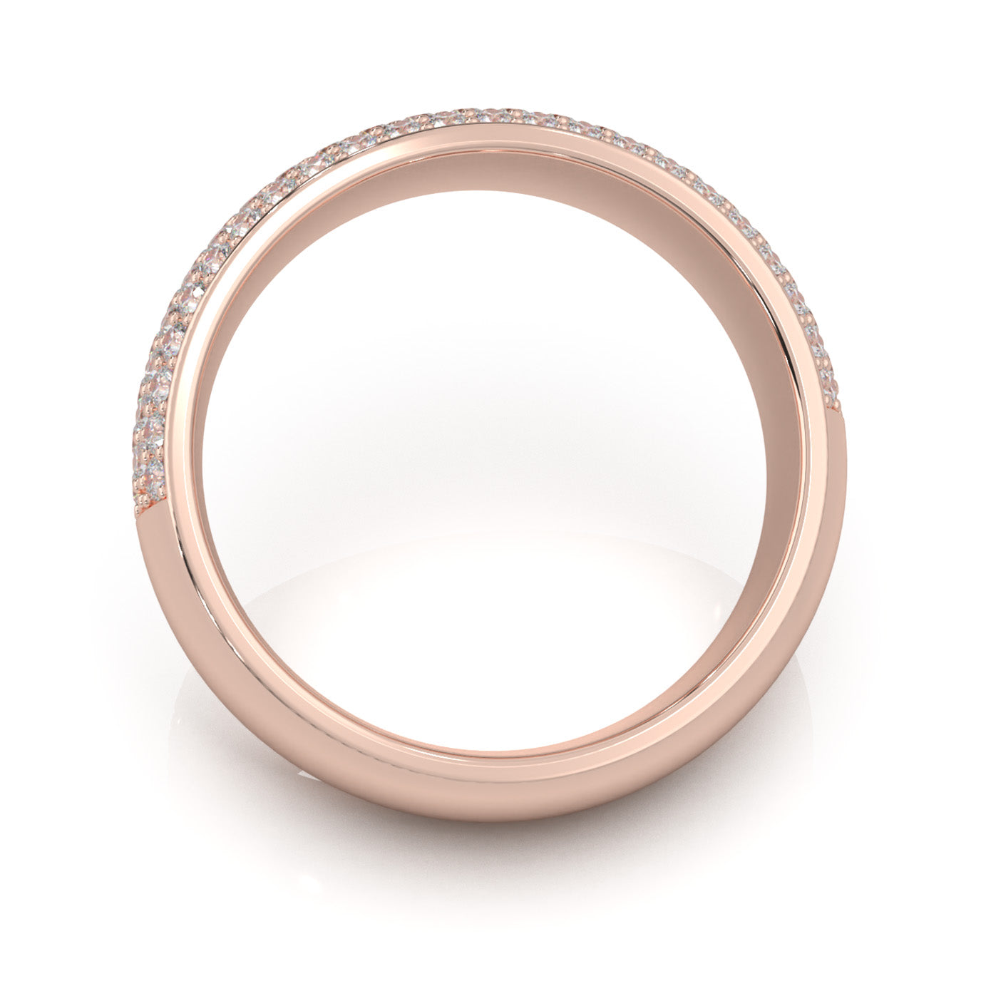 2.50 ct Natural Diamond Wedding Bands in 10k Rose Gold