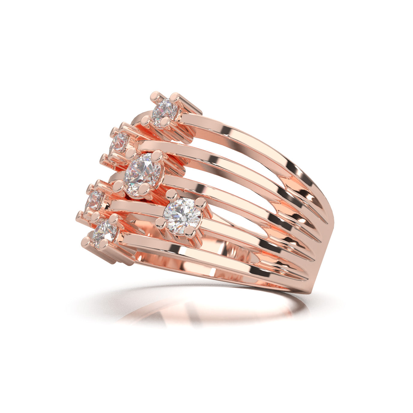 1.00 ct Natural Diamond Fancy Rings in 10k Rose Gold