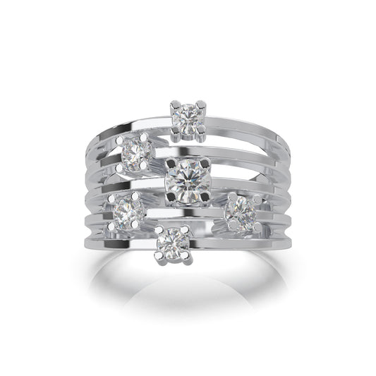 1.00 ct Natural Diamond Fancy Rings in 10k White Gold