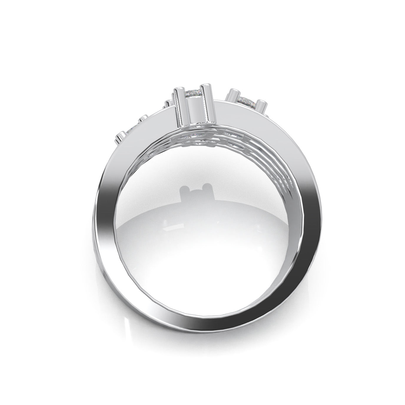 1.00 ct Natural Diamond Fancy Rings in 14k White Gold