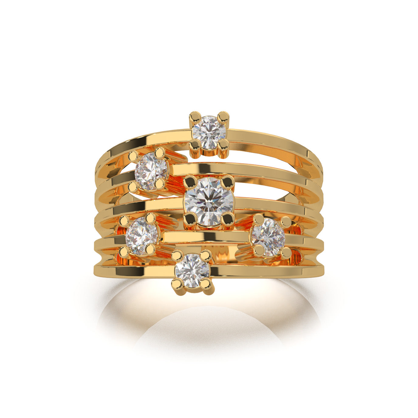 1.00 ct Natural Diamond Fancy Rings in 14k Yellow Gold