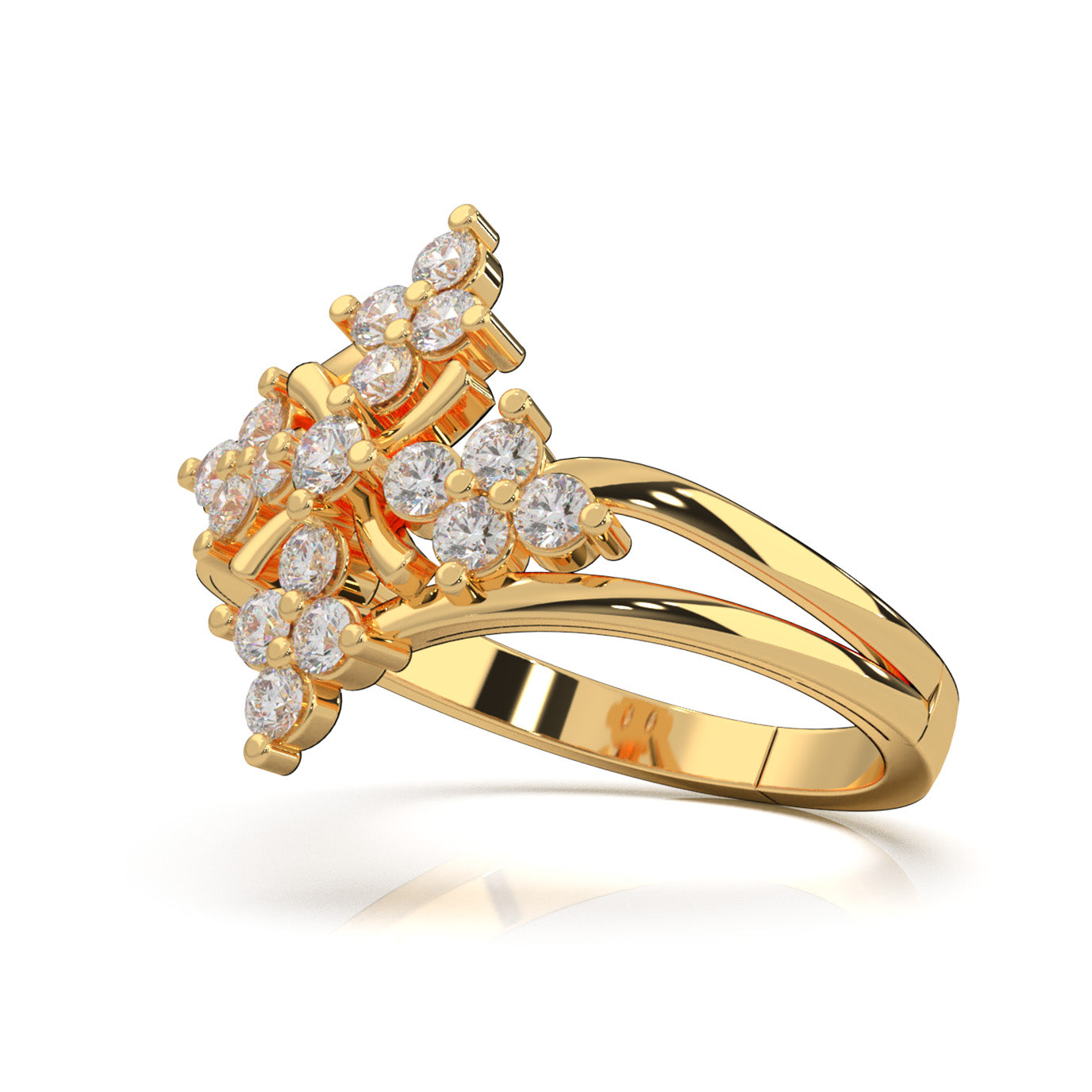 0.75 ct Natural Diamond Fancy Rings in 14k Yellow Gold