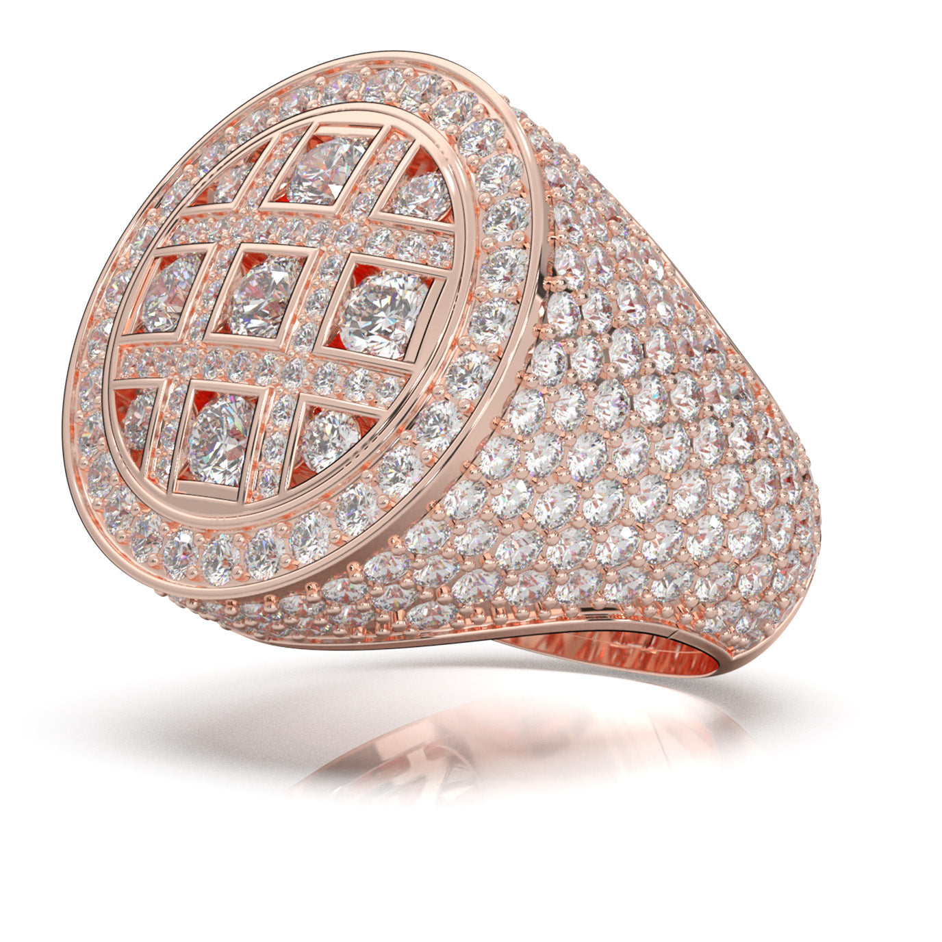 8.30 ct Natural Diamond Engagement Rings in 14k Rose Gold