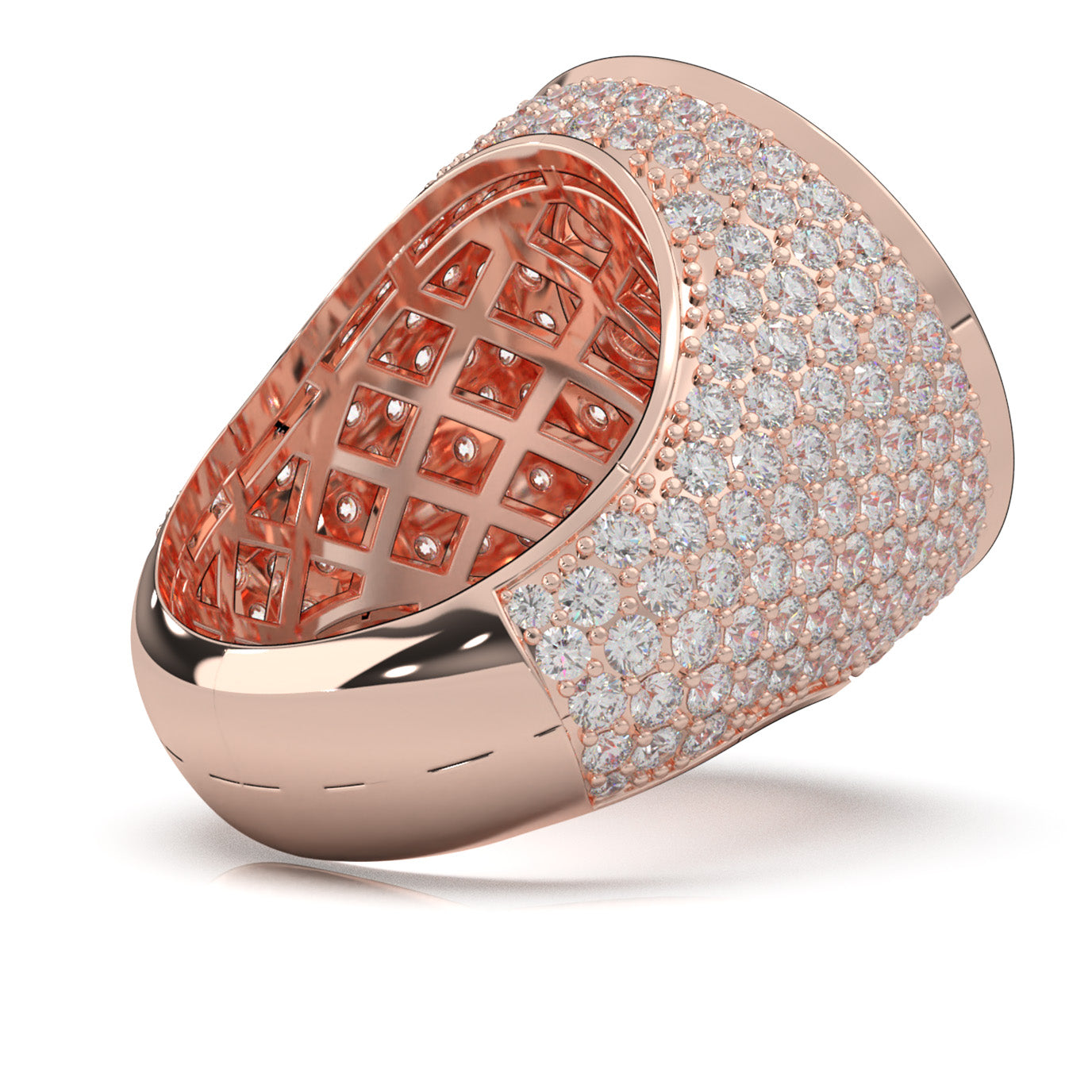 8.30 ct Natural Diamond Engagement Rings in 14k Rose Gold
