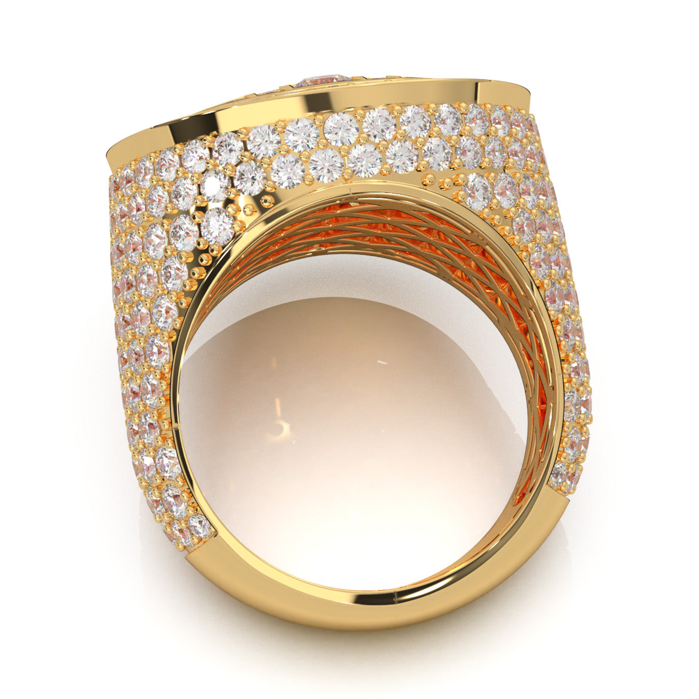 8.30 ct Moissanite Engagement Rings in 10k Yellow Gold