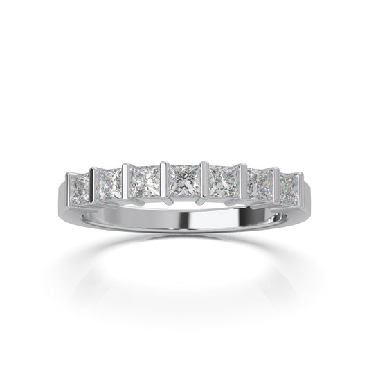 0.75 ct Natural Diamond Wedding Bands in 10k White Gold