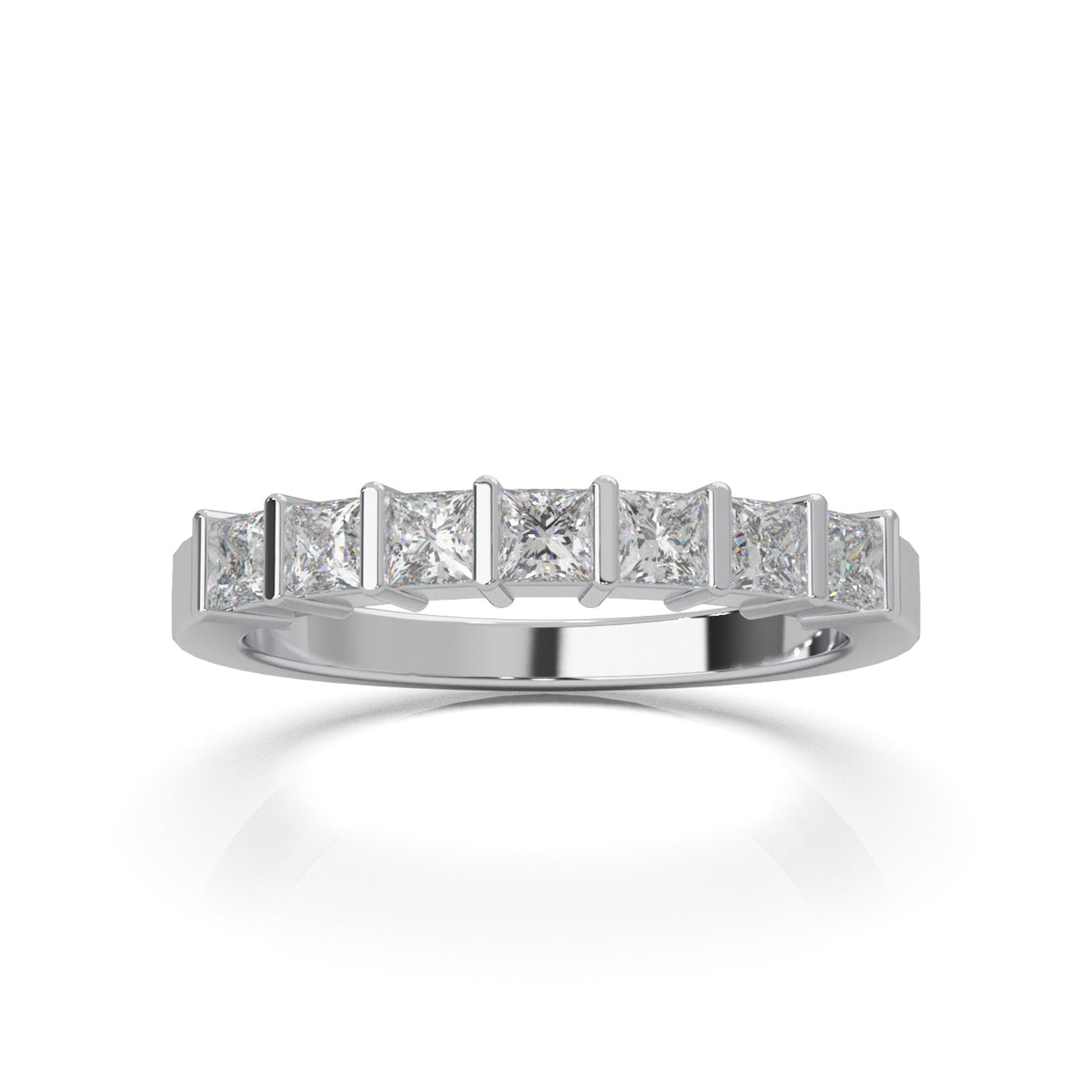0.75 ct Moissanite Wedding Bands in 14k White Gold