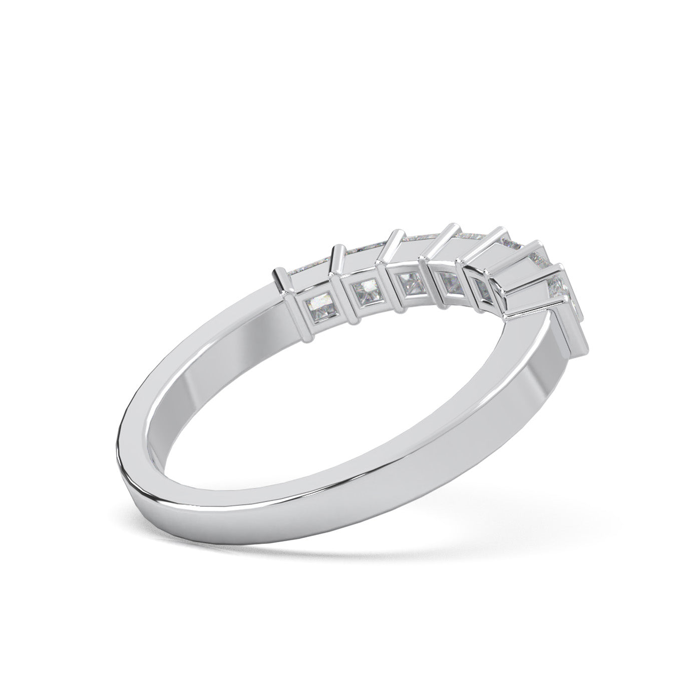 0.75 ct Moissanite Wedding Bands in 14k White Gold