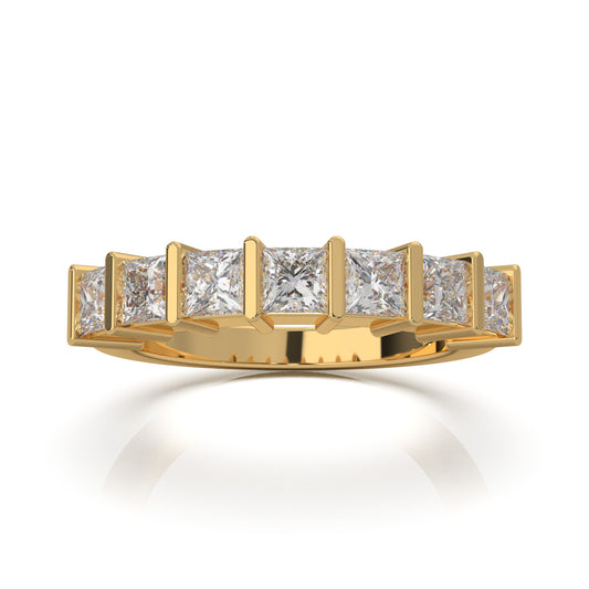 1.50 ct Moissanite Wedding Bands in 14k Yellow Gold