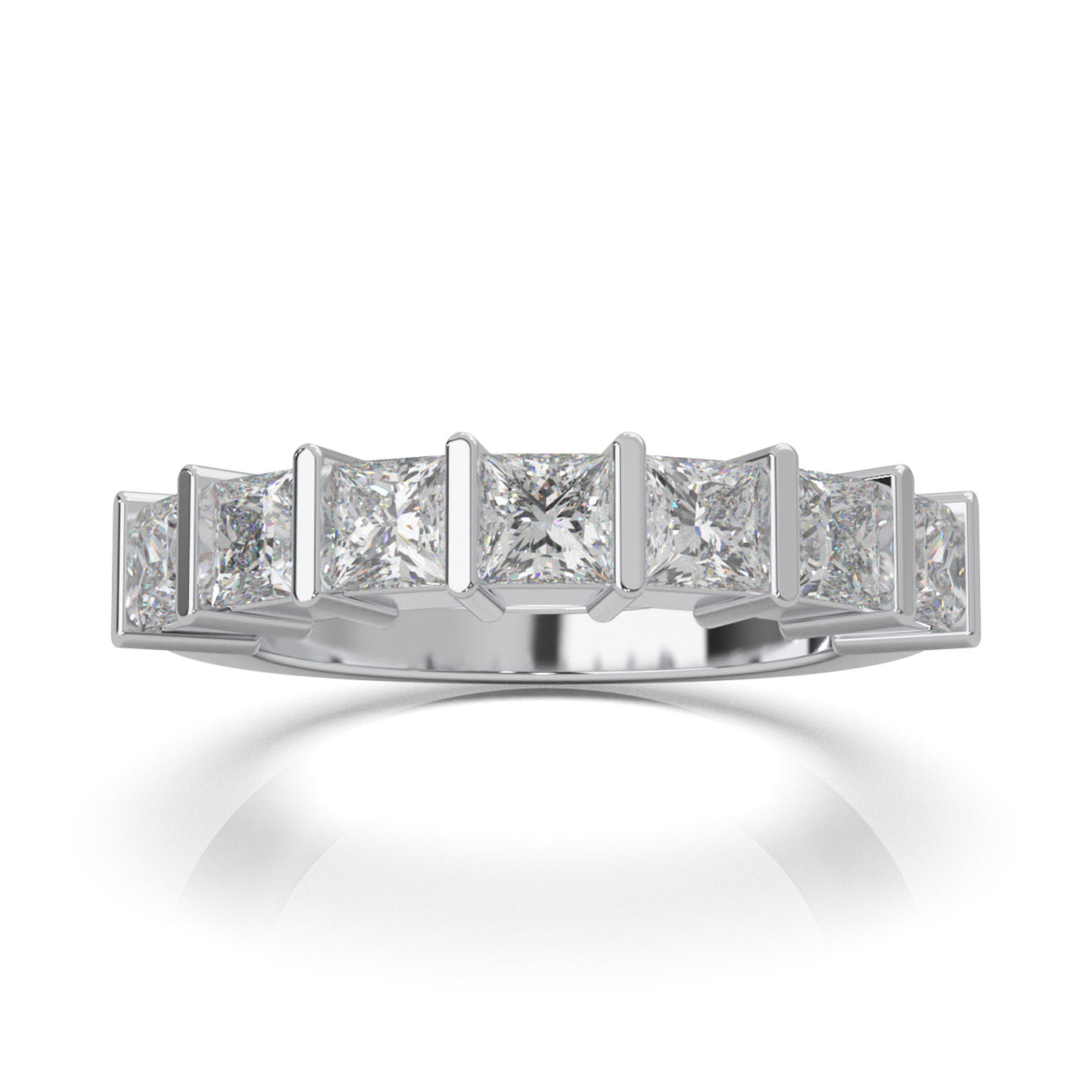 1.90 ct Moissanite Wedding Bands in 14k White Gold