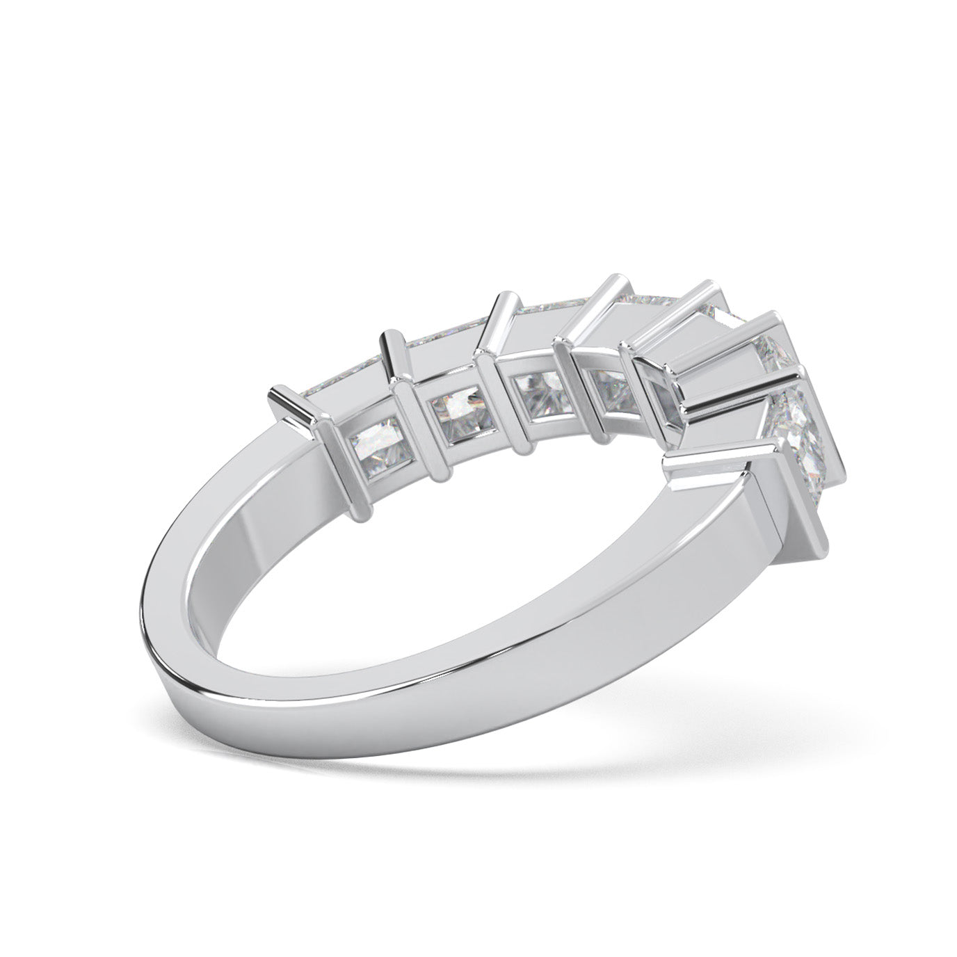 1.90 ct Moissanite Wedding Bands in 10k White Gold