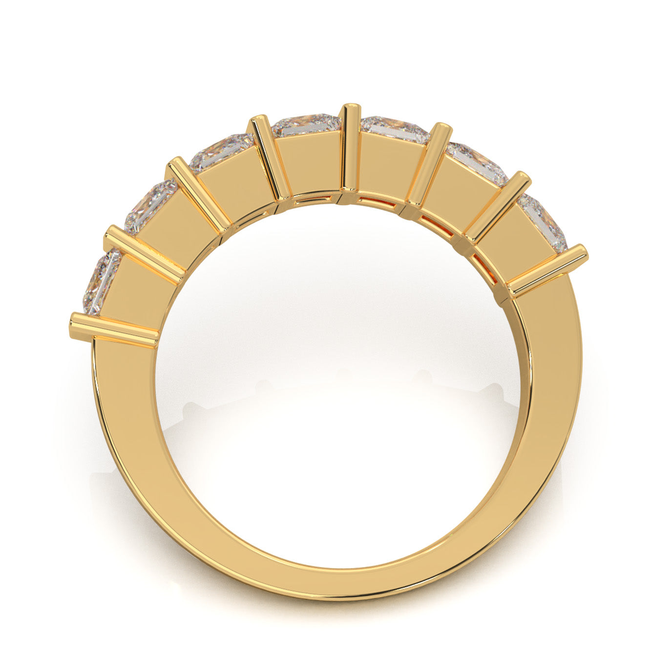 1.90 ct Moissanite Wedding Bands in 14k Yellow Gold