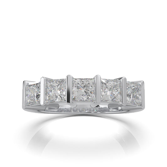 2.00 ct Natural Diamond Wedding Bands in 14k White Gold