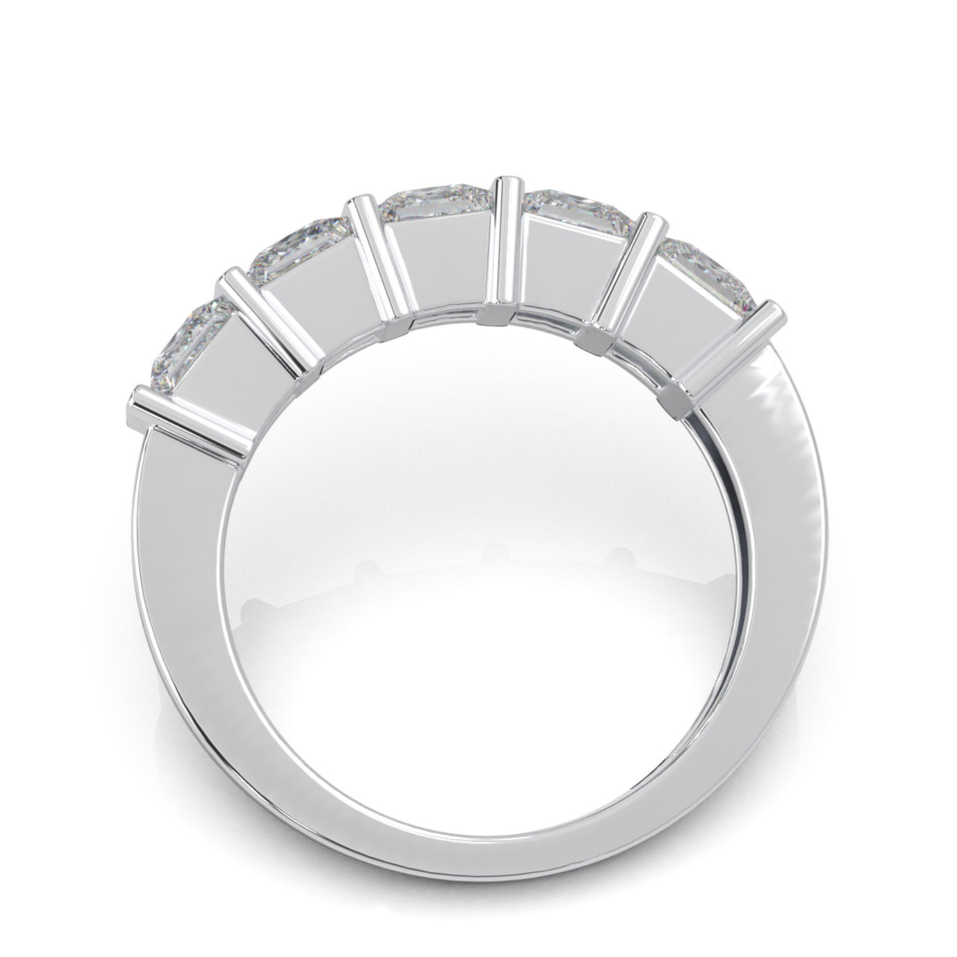 2.00 ct Natural Diamond Wedding Bands in 10k White Gold