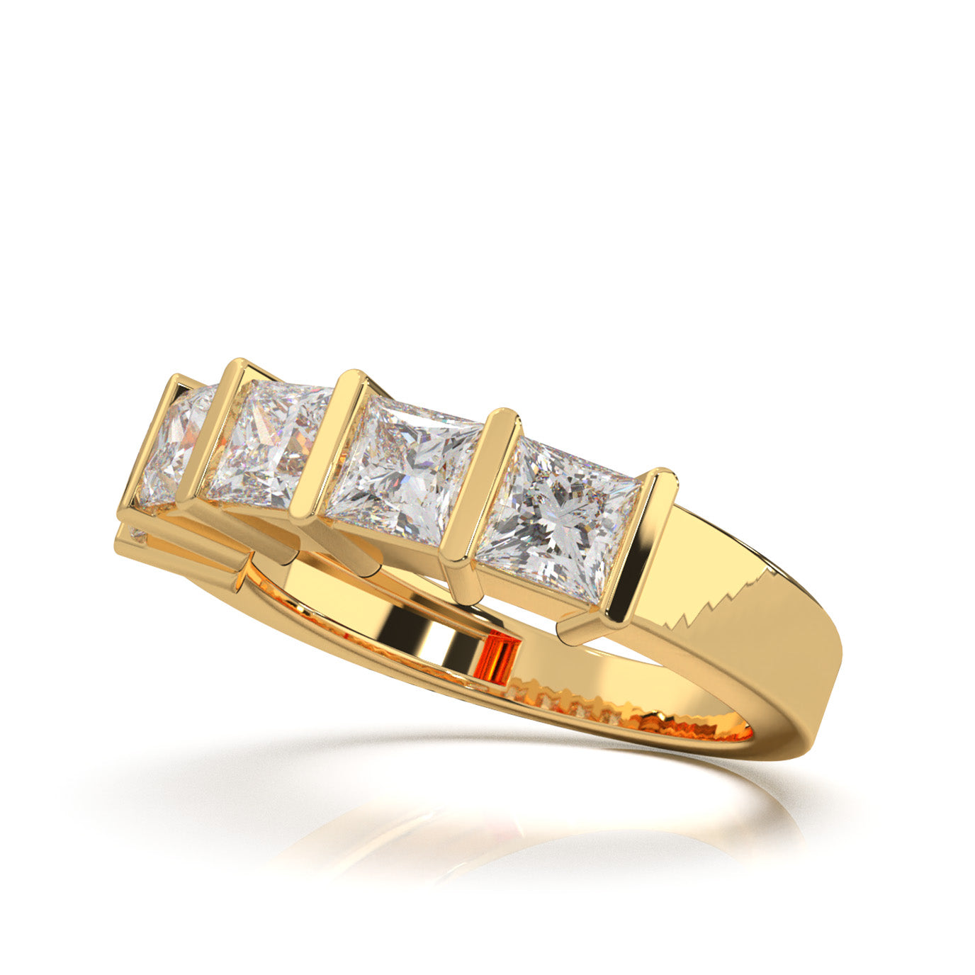2.00 ct Moissanite Wedding Bands in 14k Yellow Gold