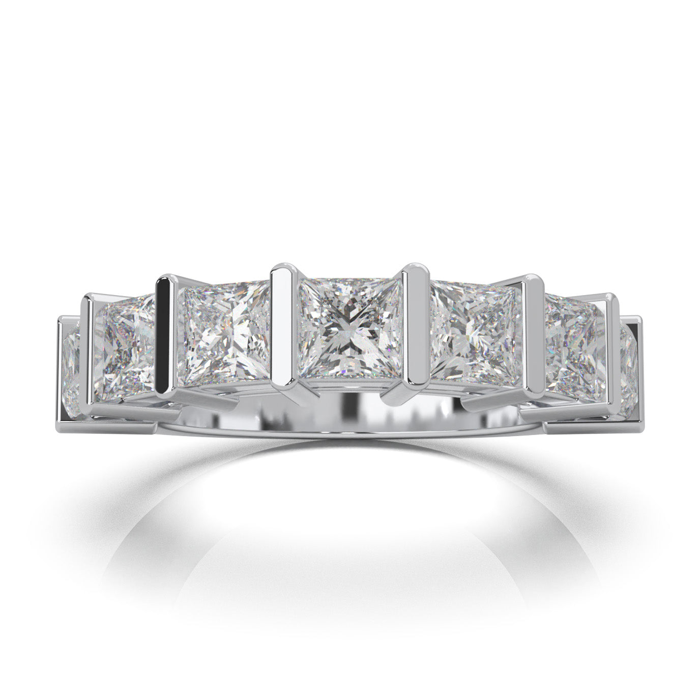 3.30 ct Natural Diamond Wedding Bands in 14k White Gold