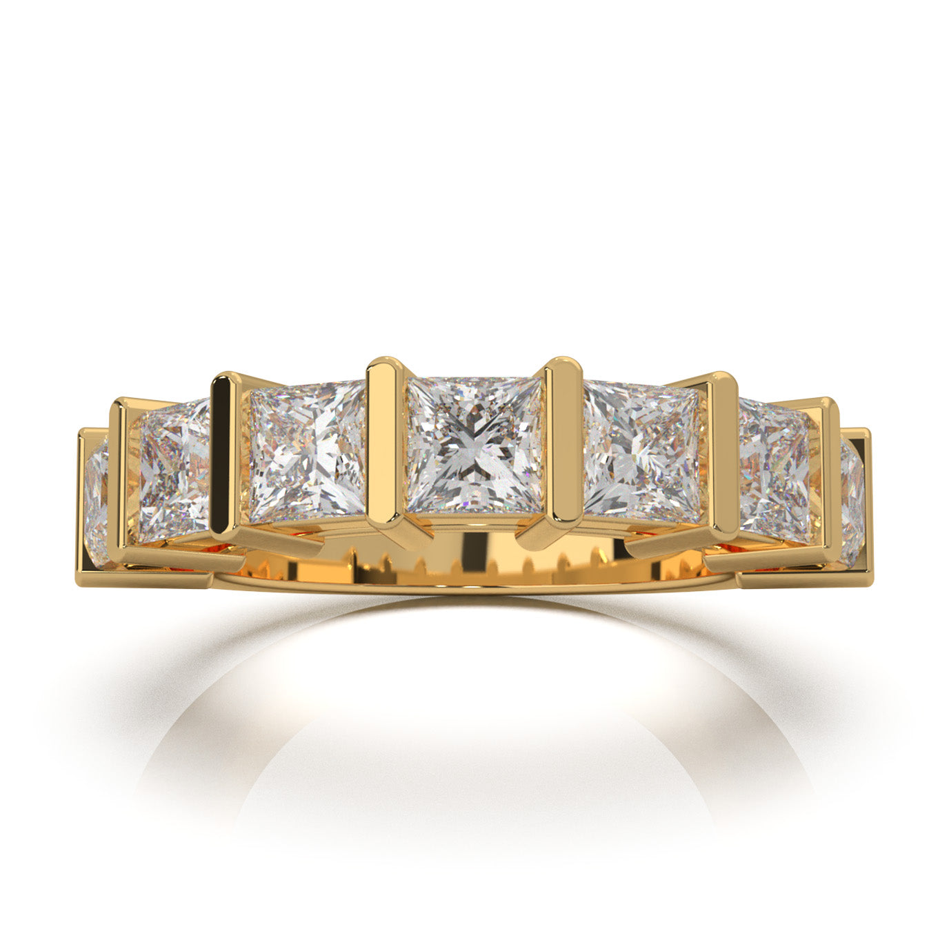 3.30 ct Moissanite Wedding Bands in 14k Yellow Gold