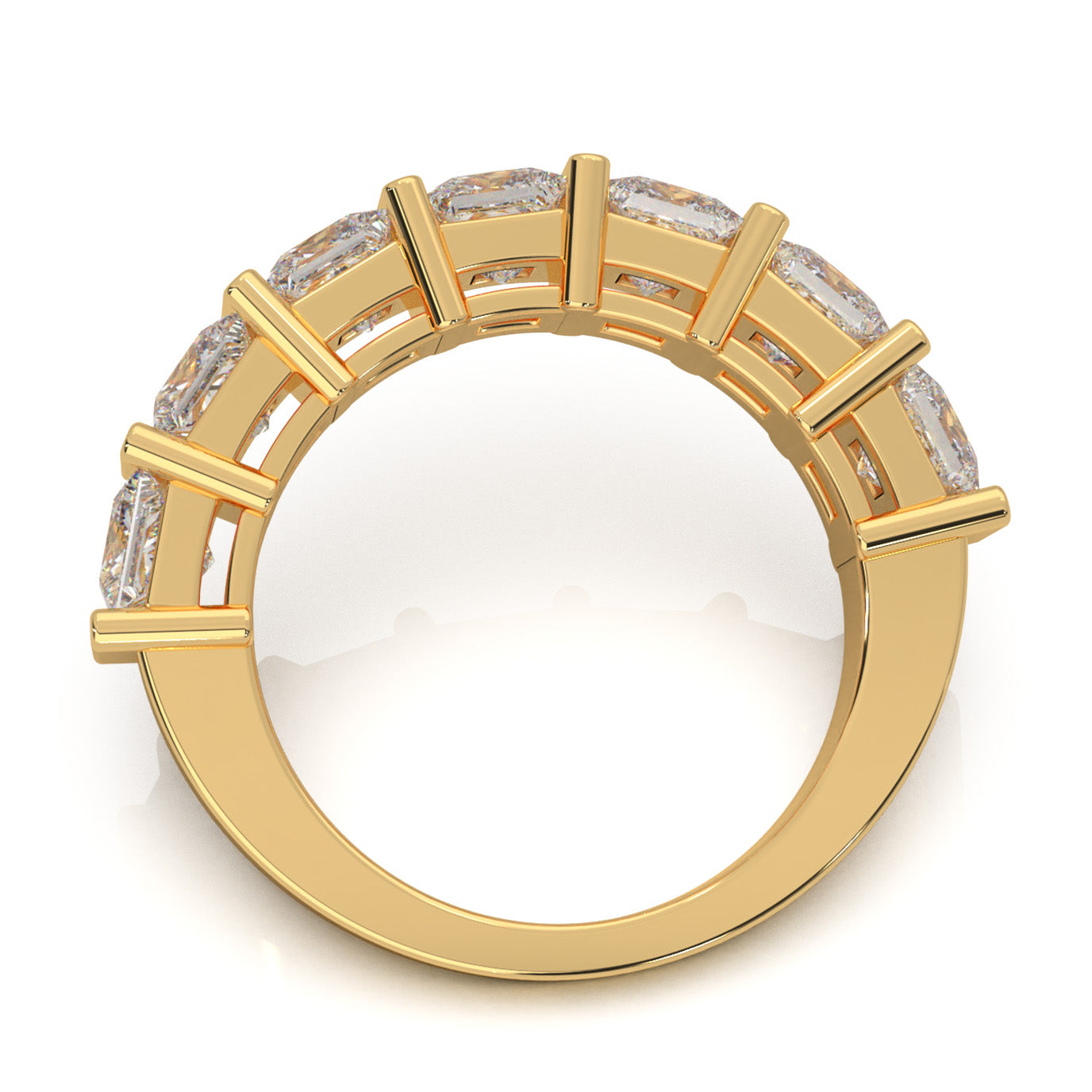 3.30 ct Moissanite Wedding Bands in 14k Yellow Gold