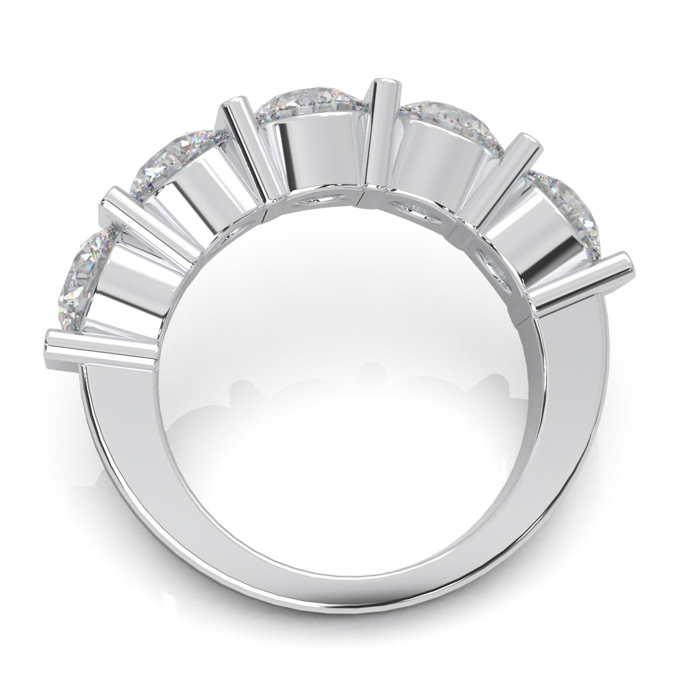 3.80 ct Natural Diamond Wedding Bands in 14k White Gold