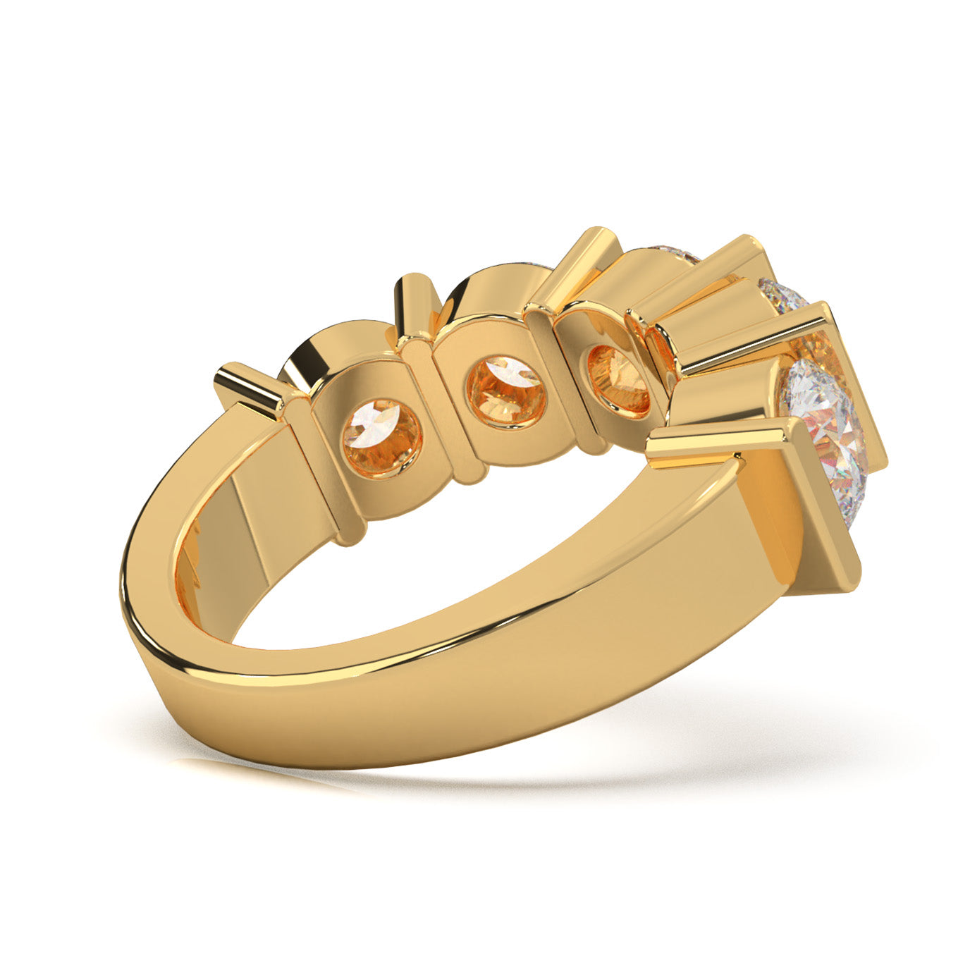 3.80 ct Moissanite Wedding Bands in 14k Yellow Gold