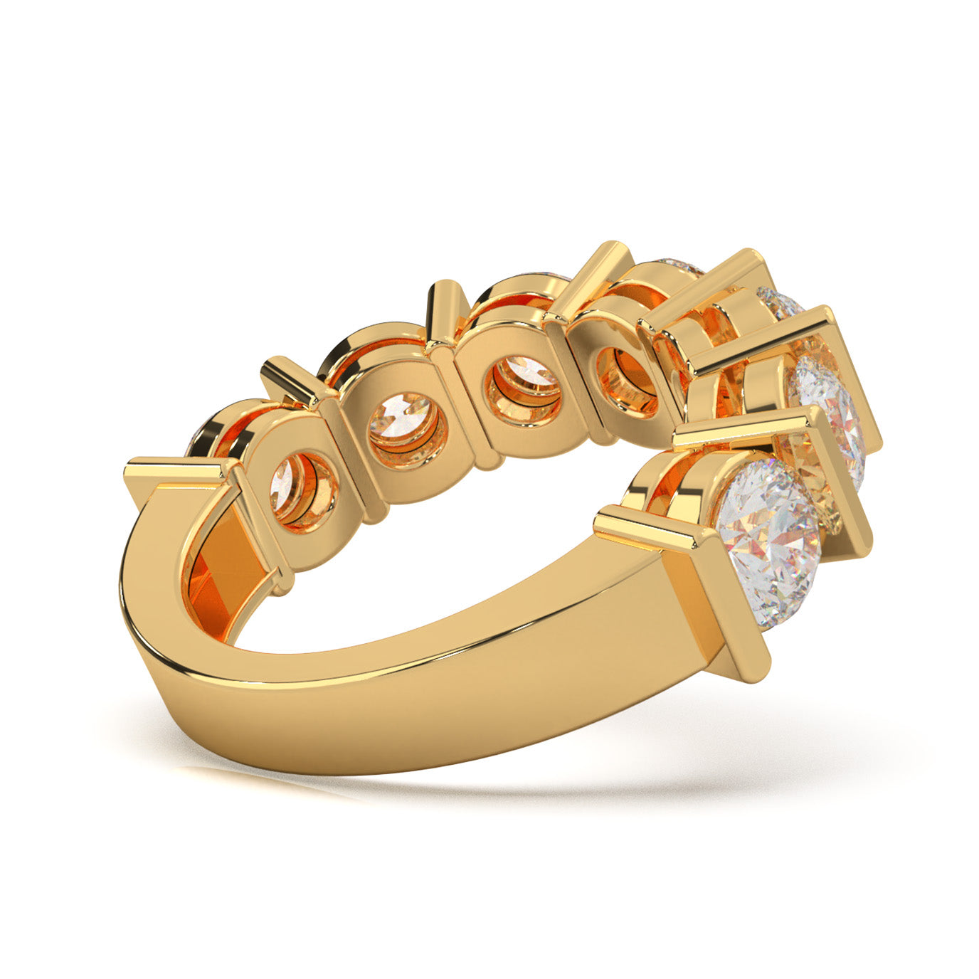 3.50 ct Moissanite Wedding Bands in 14k Yellow Gold