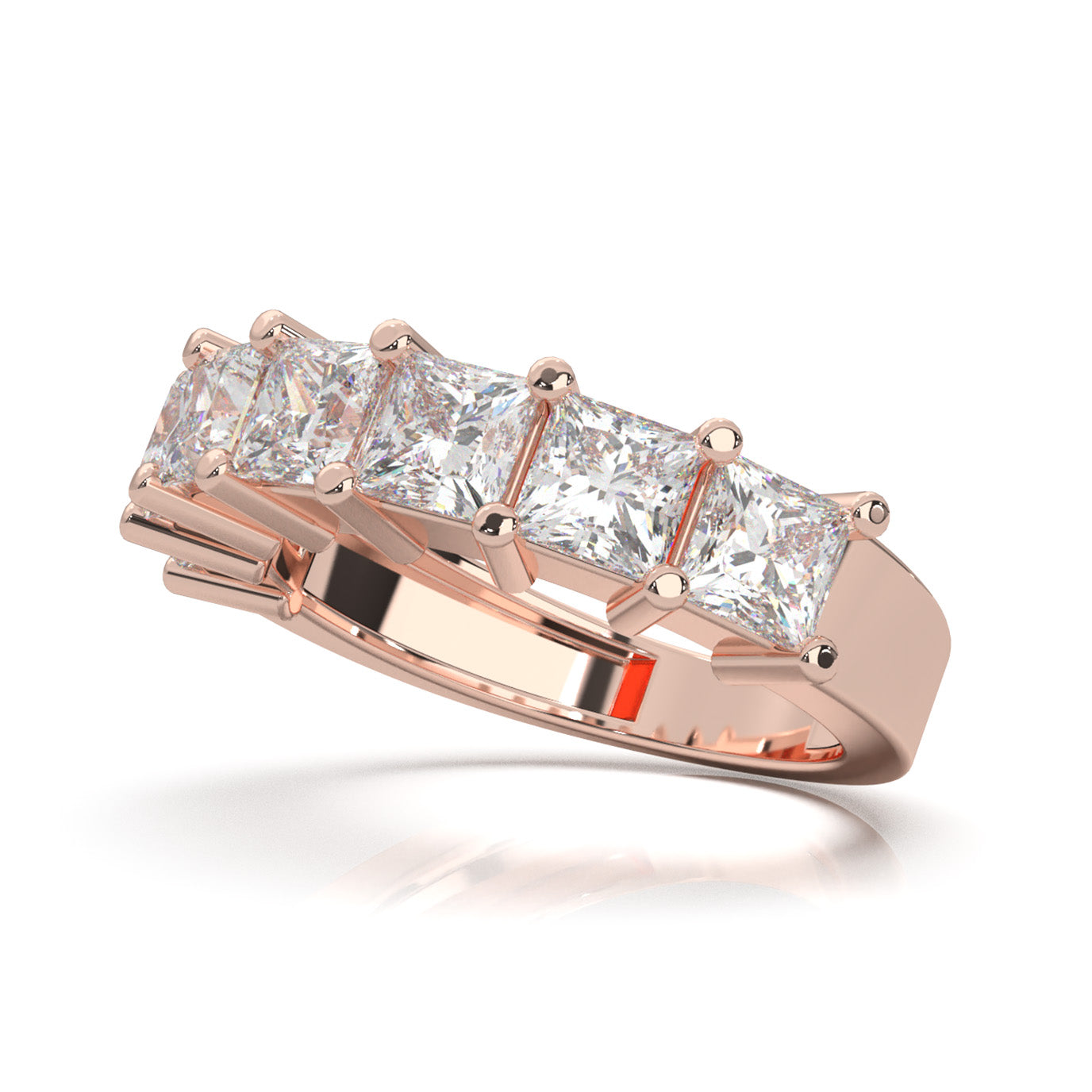 3.30 ct Natural Diamond Wedding Bands in 10k Rose Gold