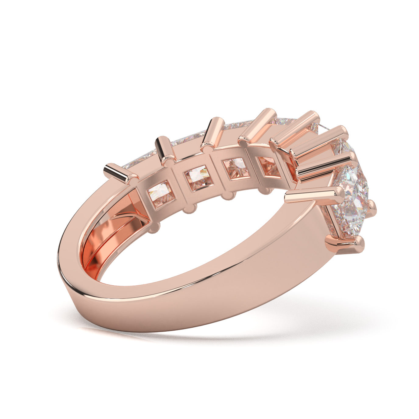 3.30 ct Moissanite Wedding Bands in 14k Rose Gold