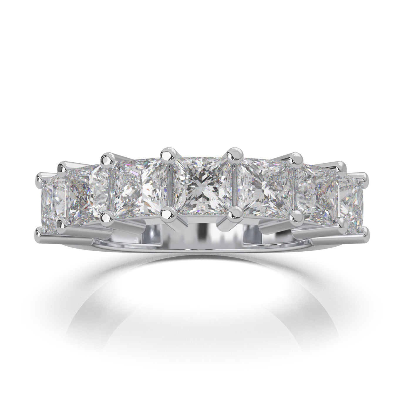 3.30 ct Natural Diamond Wedding Bands in 14k White Gold