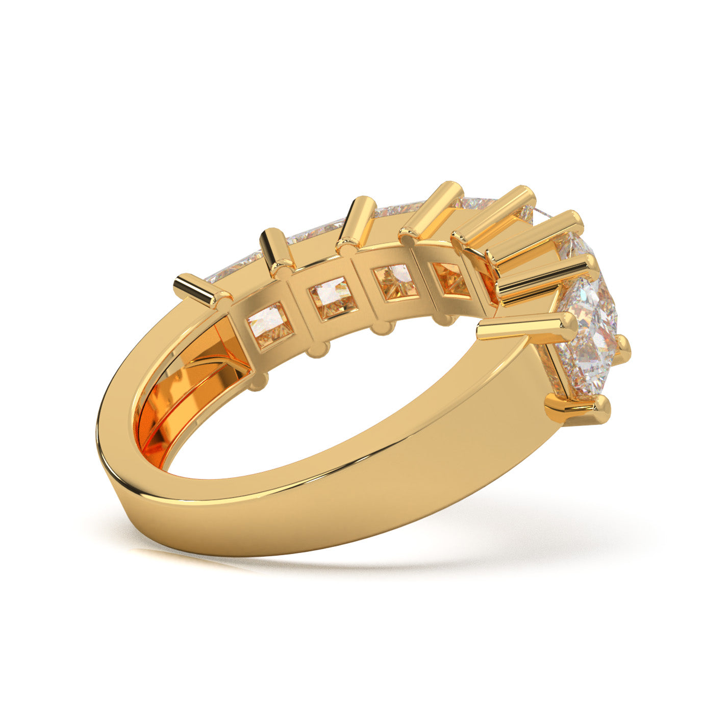 3.30 ct Moissanite Wedding Bands in 14k Yellow Gold