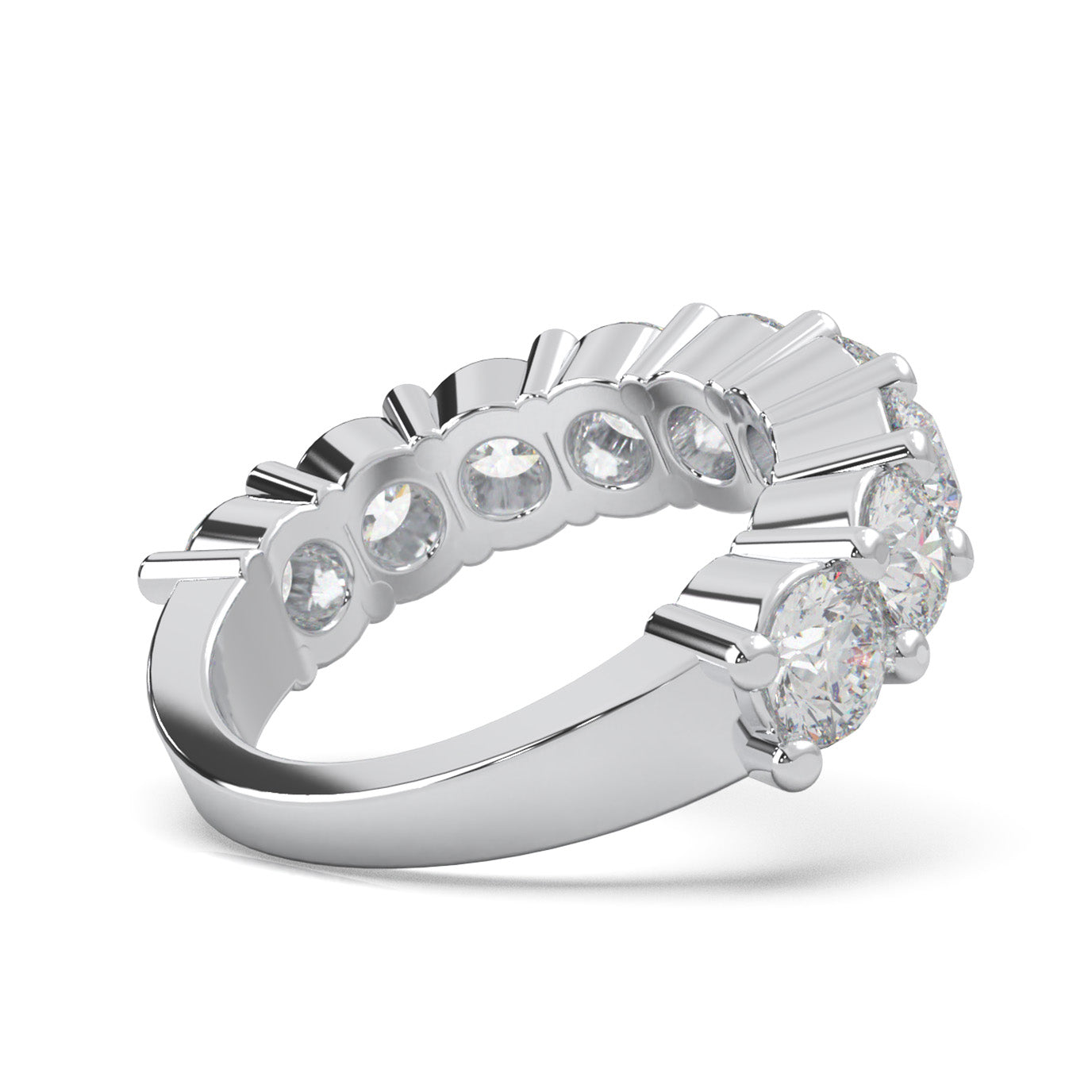 3.60 ct Natural Diamond Wedding Bands in 10k White Gold