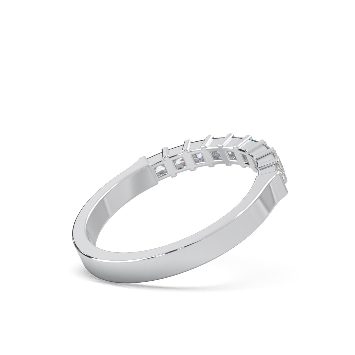 0.50 ct Moissanite Wedding Bands in 10k White Gold