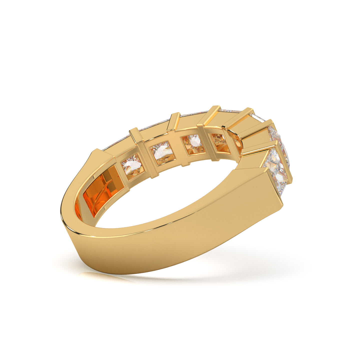 2.80 ct Moissanite Wedding Bands in 10k Yellow Gold