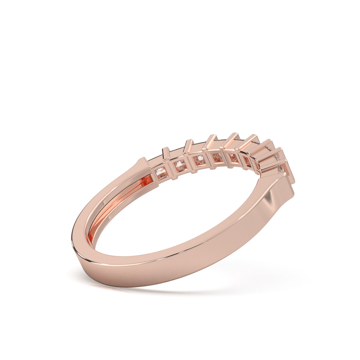 0.50 ct Moissanite Wedding Bands in 14k Rose Gold