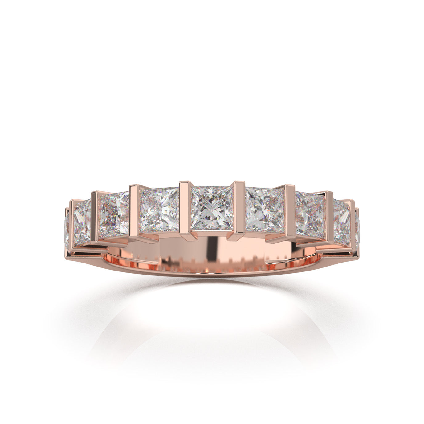 2.00 ct Moissanite Wedding Bands in 14k Rose Gold
