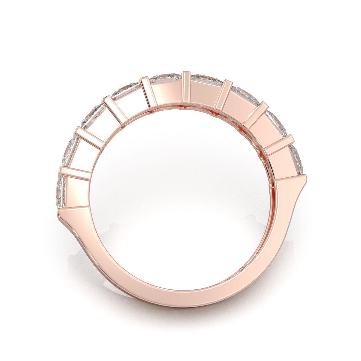 2.00 ct Natural Diamond Wedding Bands in 10k Rose Gold