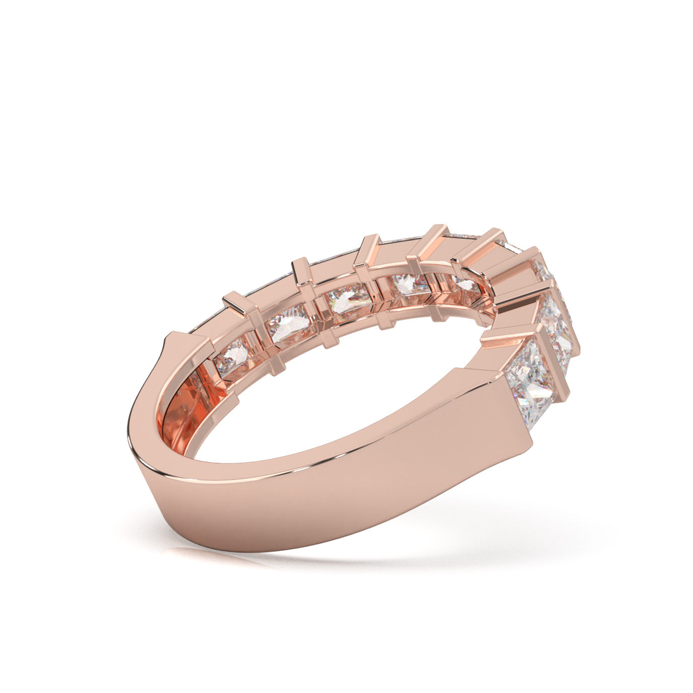 2.00 ct Moissanite Wedding Bands in 14k Rose Gold