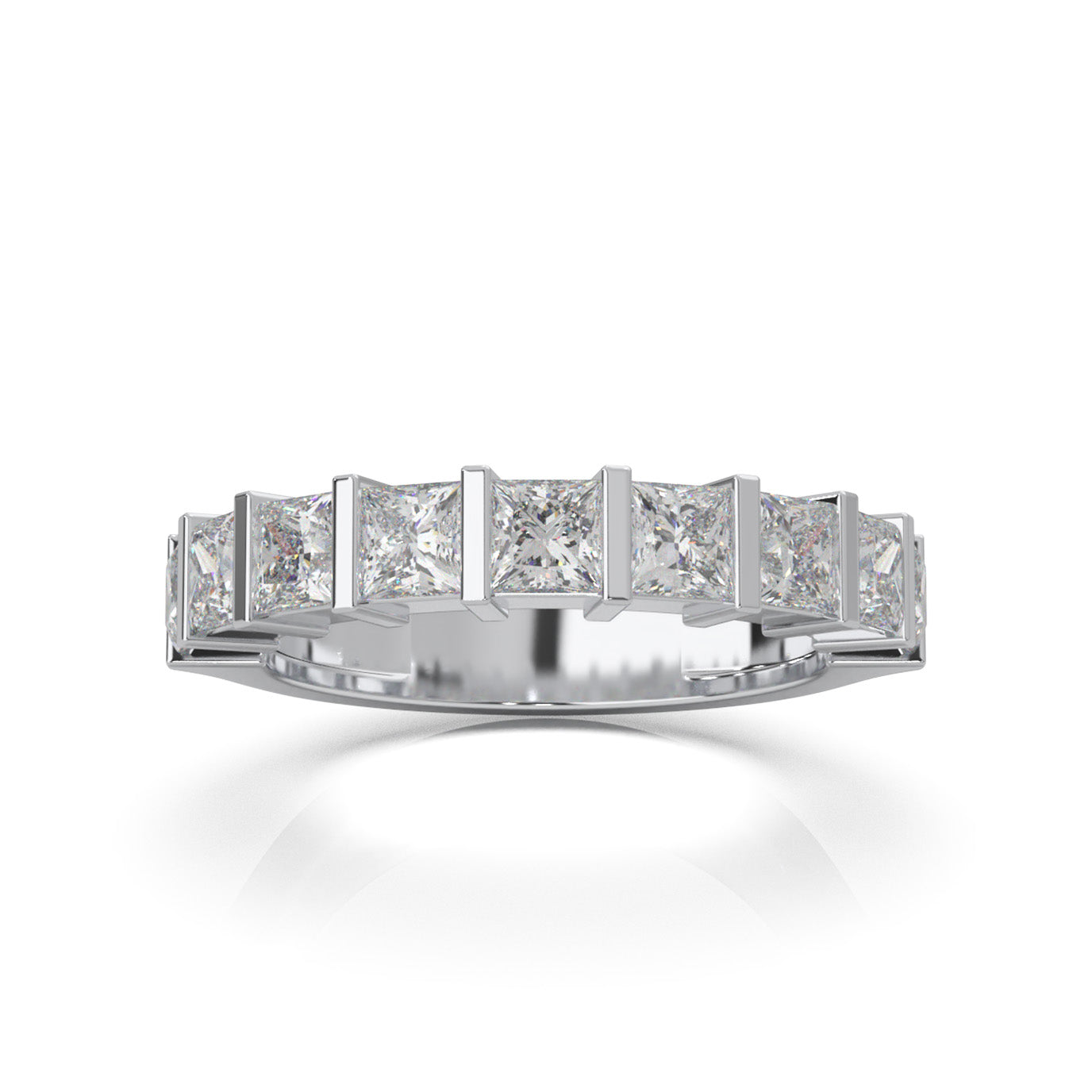 2.00 ct Natural Diamond Wedding Bands in 10k White Gold