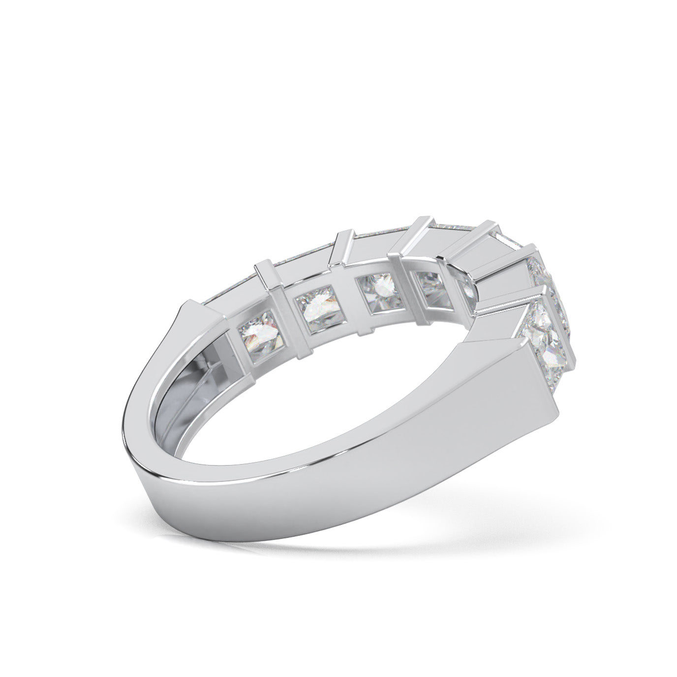 2.80 ct Moissanite Wedding Bands in 10k White Gold