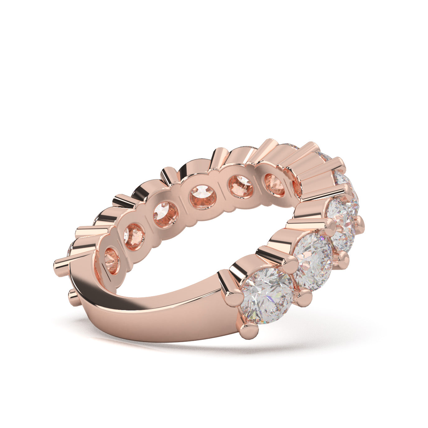 3.60 ct Natural Diamond Wedding Bands in 10k Rose Gold