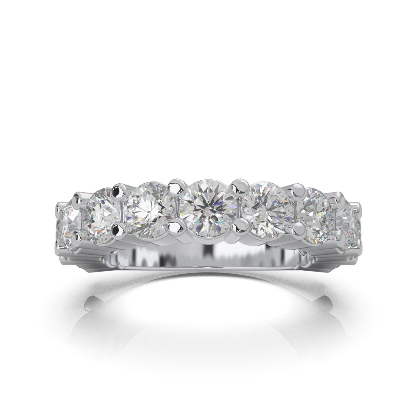 3.60 ct Natural Diamond Wedding Bands in 10k White Gold